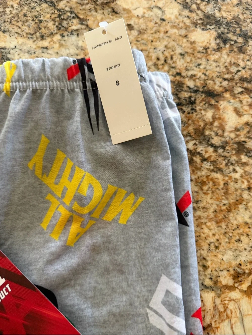 WWE Kids Black Tee and Gray Graphic Pajama Set